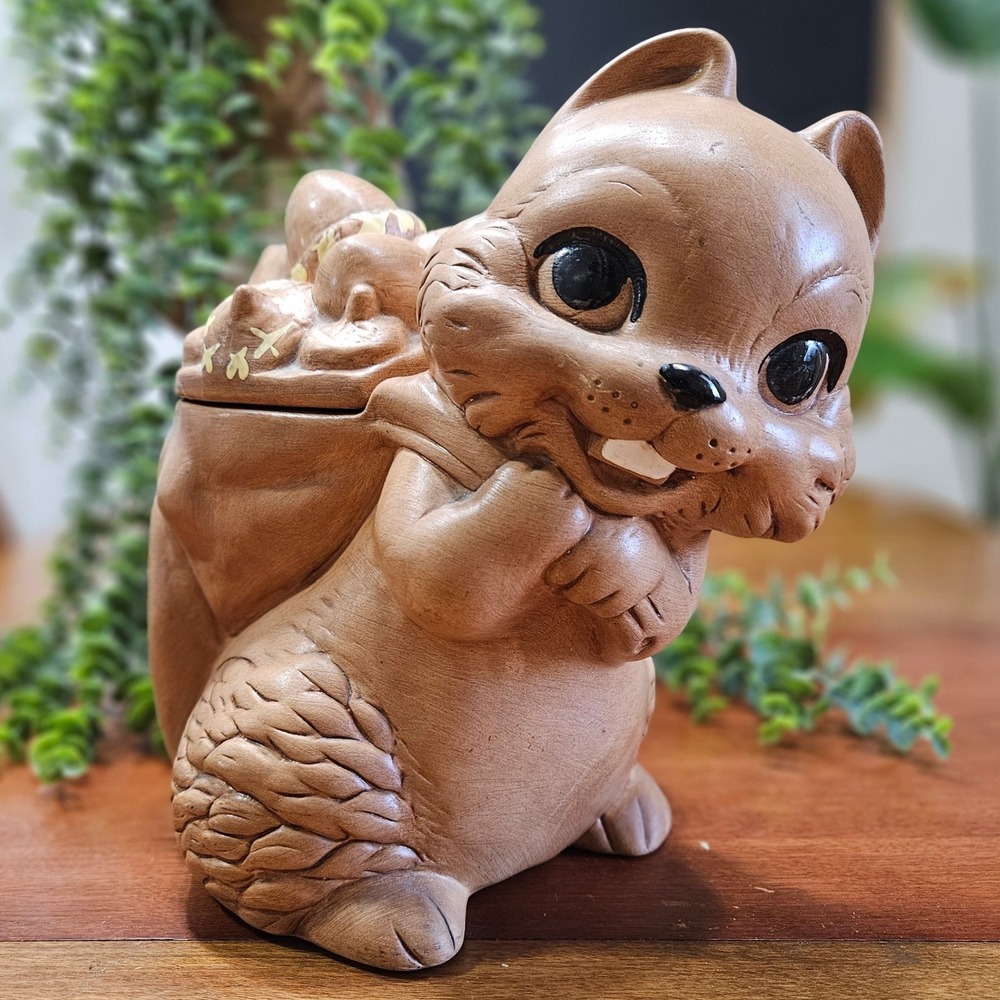 Vintage Squirrel‎ Cookie Jar | Big Eye Acorn California Pottery Twin Winton